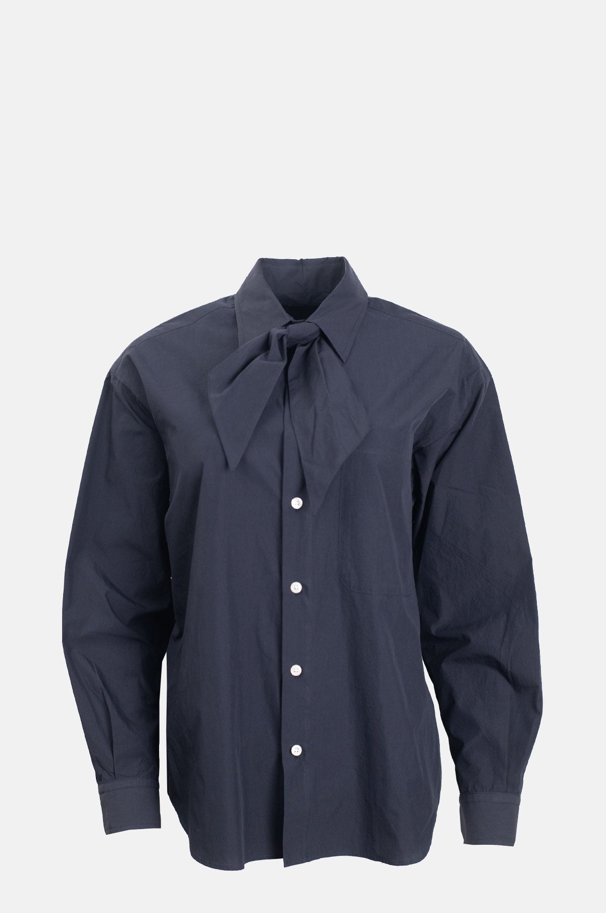 Nicholson and Nicholson Elen Washed Cotton Blouse Navy.