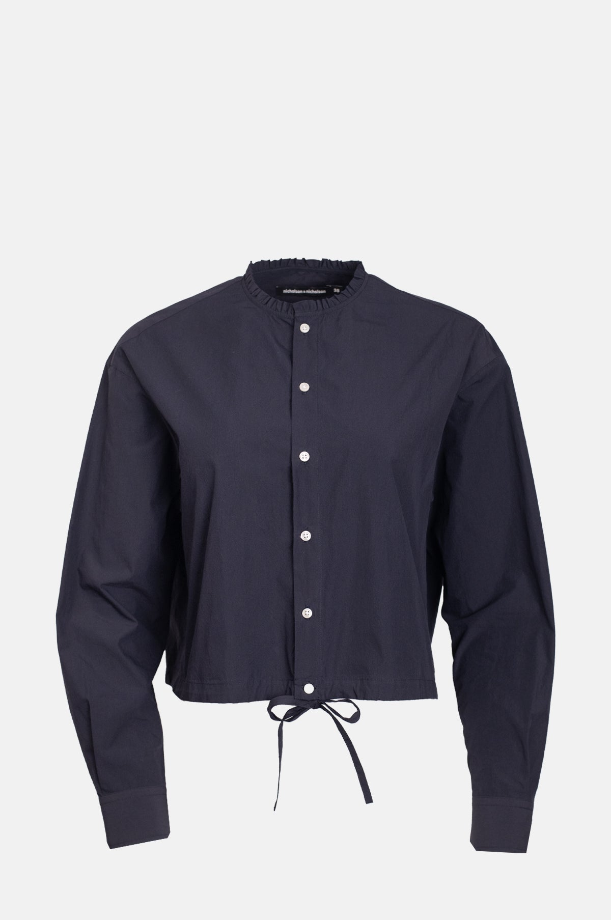 Nicholson and Nicholson Pearl Washed Cotton Blouse Navy.