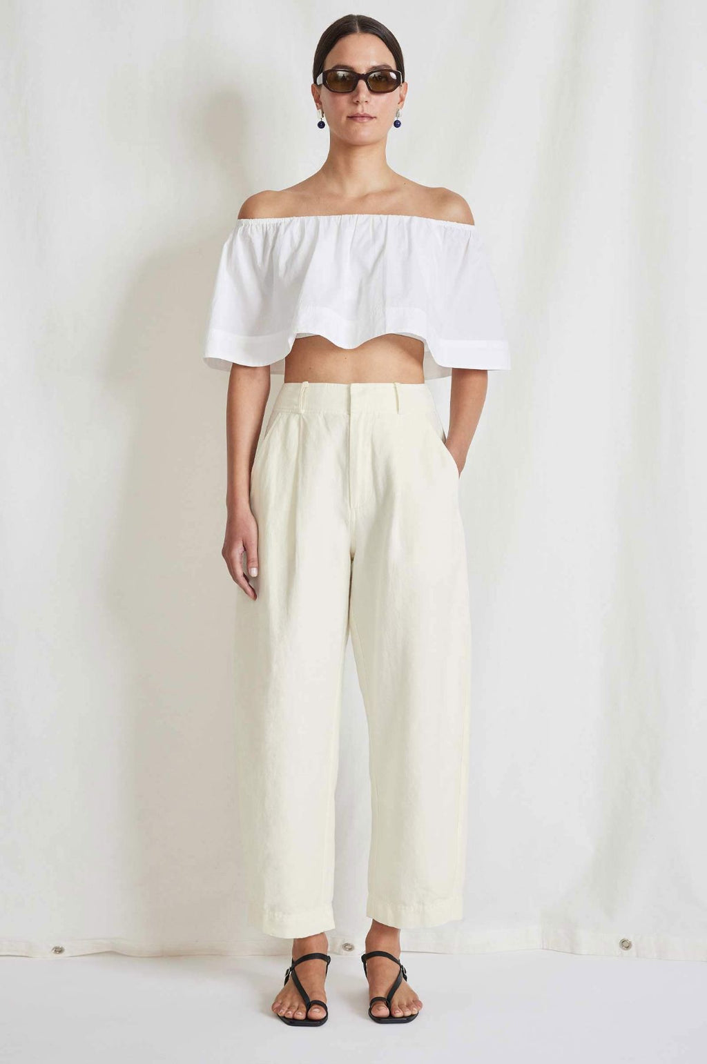 Bari Crop Trouser Cream