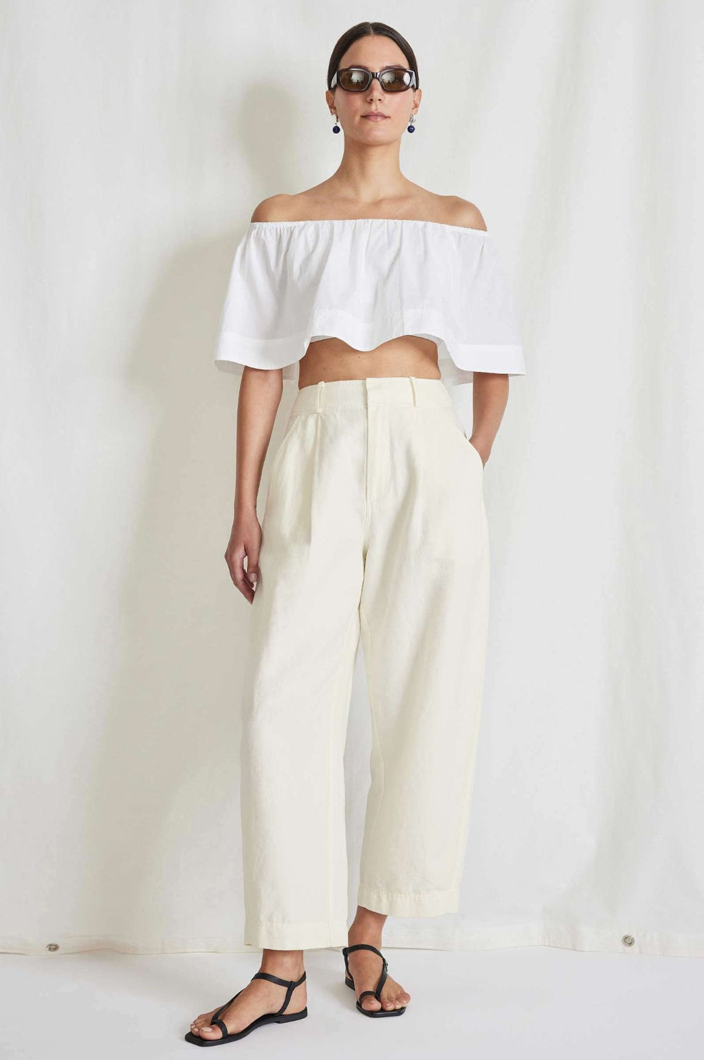 Bari Crop Trouser Cream