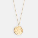 Divine Hours Large Sparkle Moon & Stars Gold Necklace