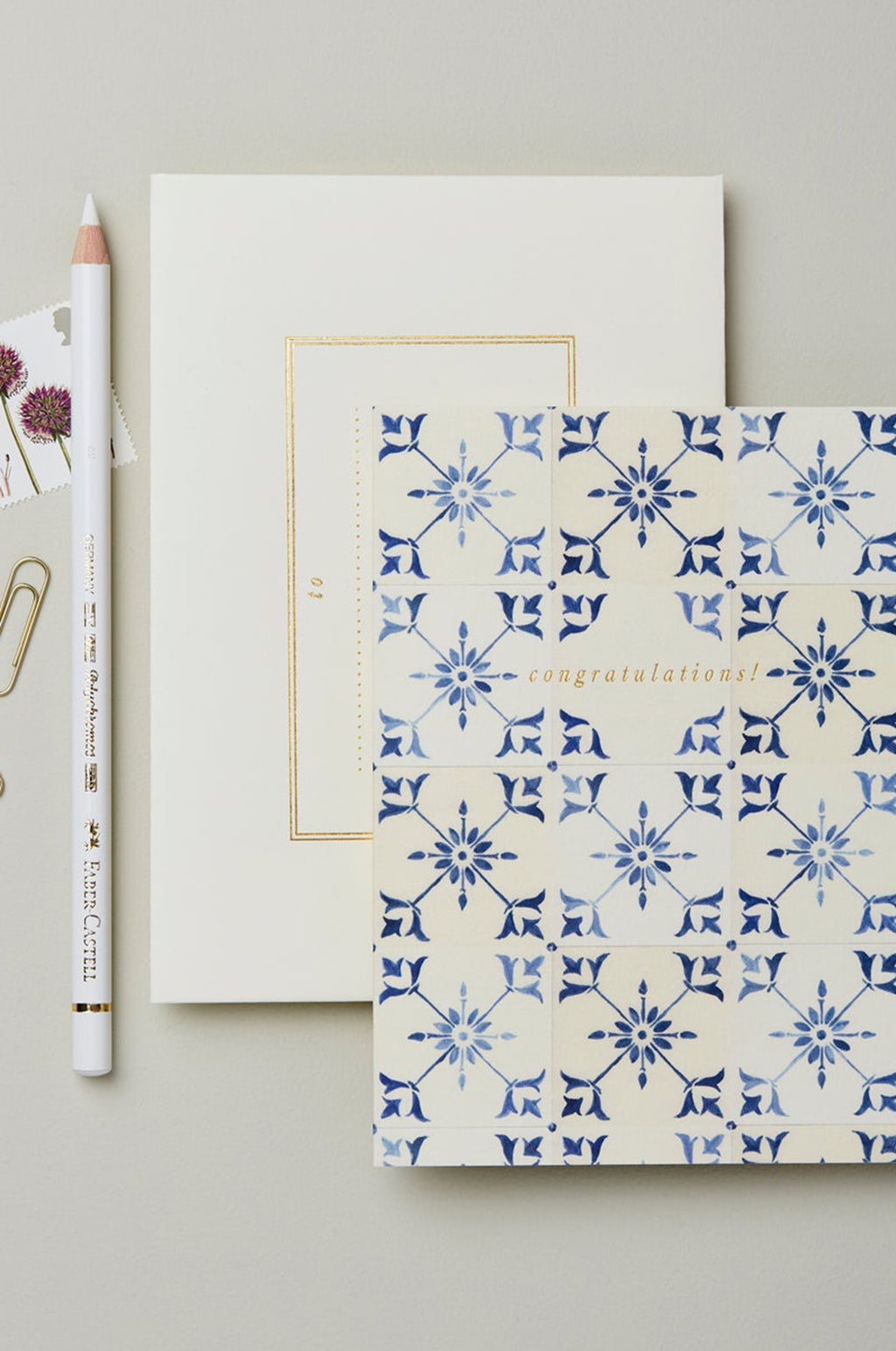 Ecru Tile Congratulations Card