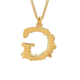 Floral Letter G Necklace Gold Plate