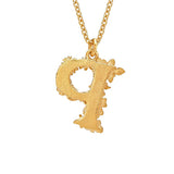 Floral Letter P Necklace Gold Plate