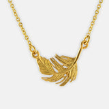 Little Feather Inline Necklace Gold
