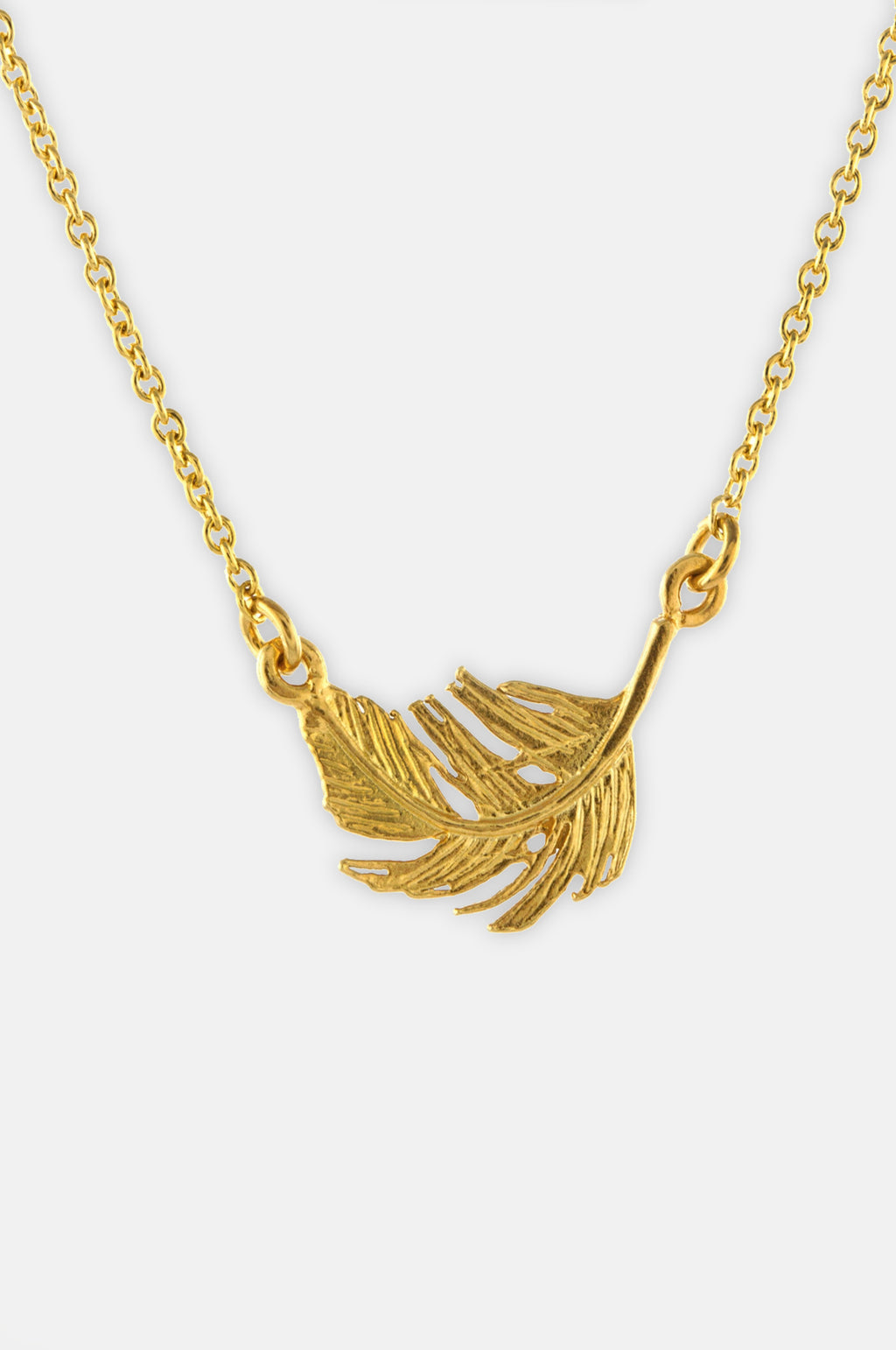 Little Feather Inline Necklace Gold