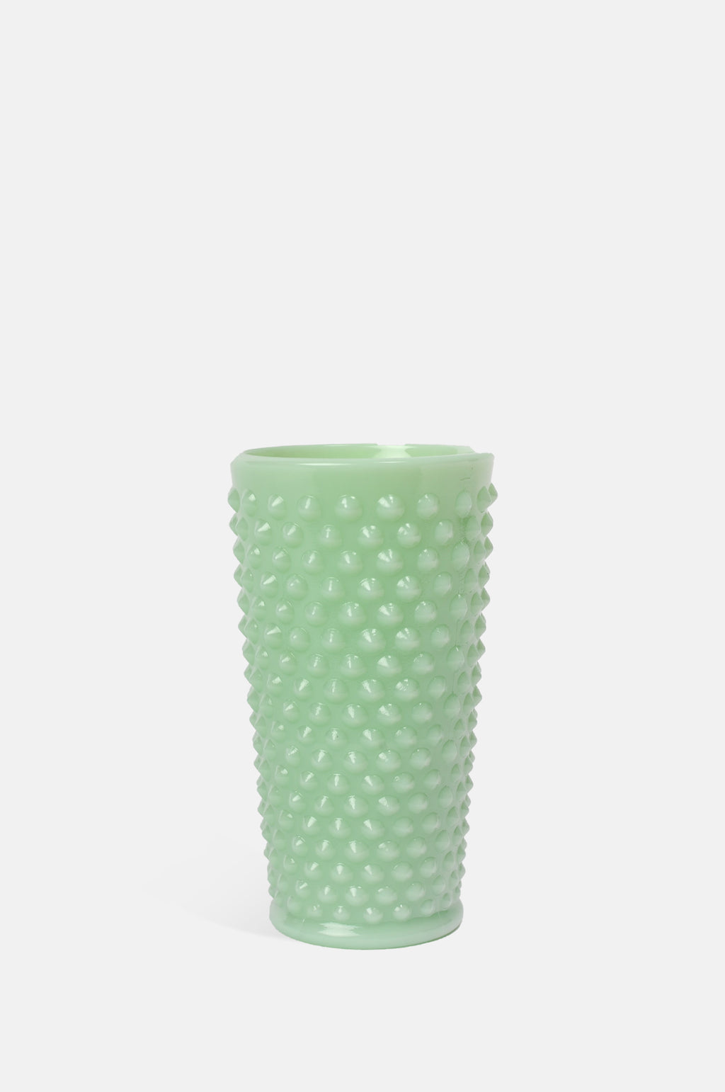 Mosser Glass 16oz gigi ice tea tumbler bright green with hobnail design.