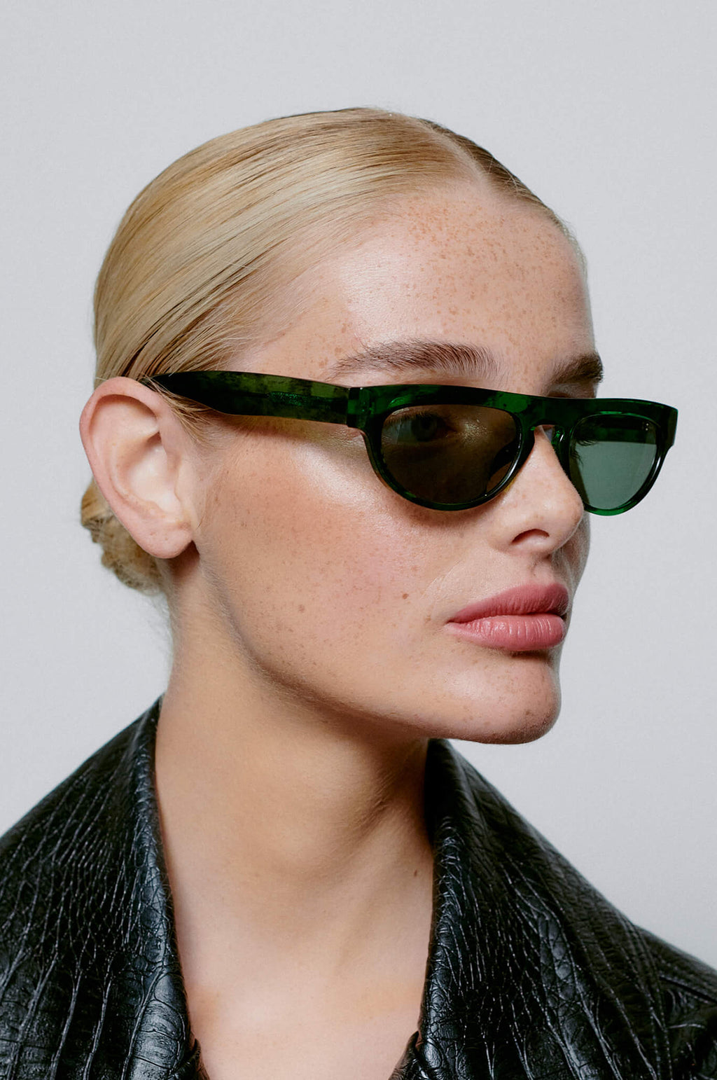 Jake Sunglasses Green Marble Transparent