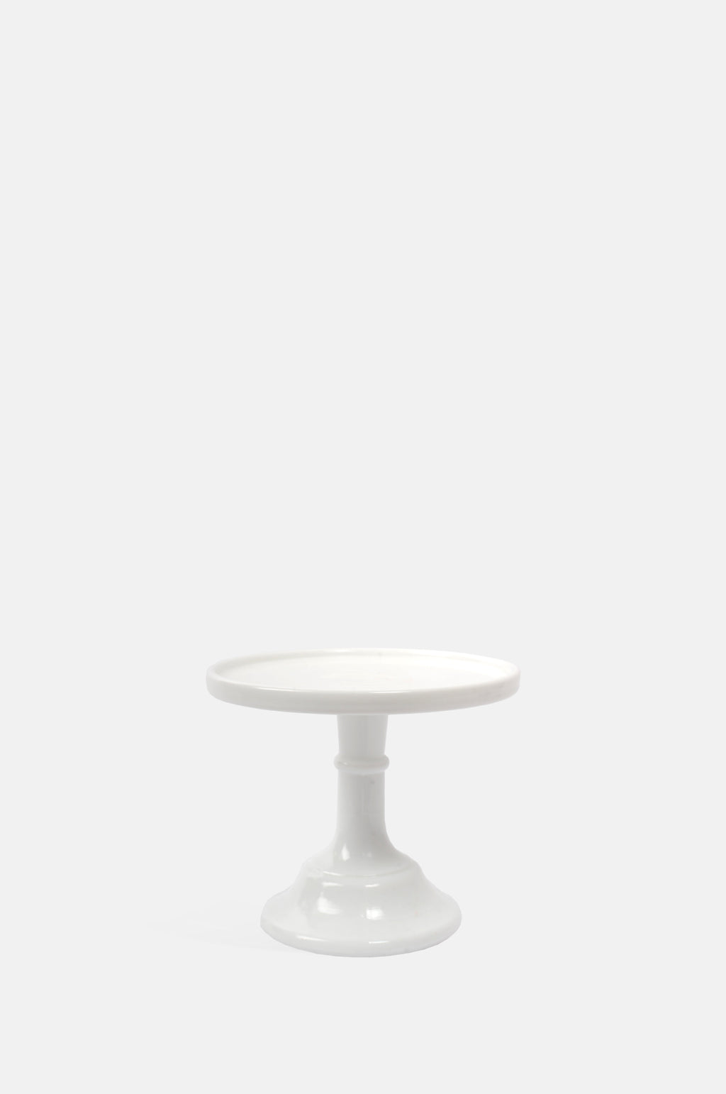 Mosser Glass moulded 6 inch milk white footed cake plate.