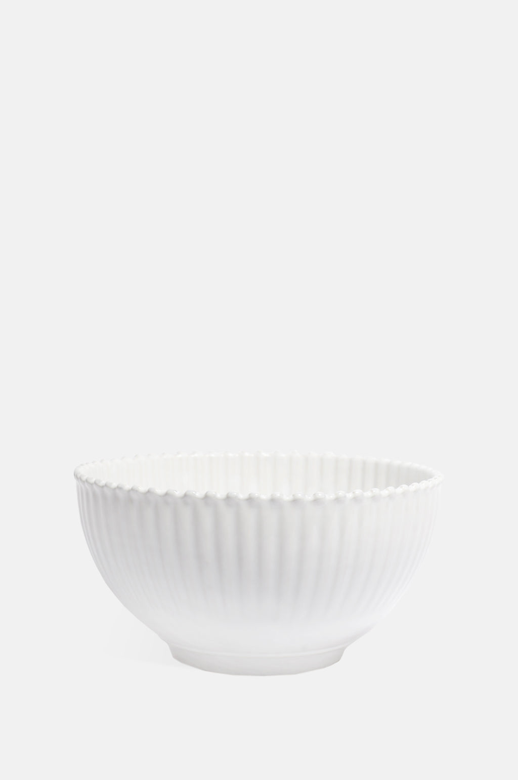 Costa Nova centerpiece serving bowl small with pearl edging and ribbed detailing.