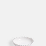 Costa Nova pearl white shallow mini bowl with pearl edging.