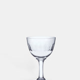 The Vintage List lens liqueur glass set with band of connecting ovals.