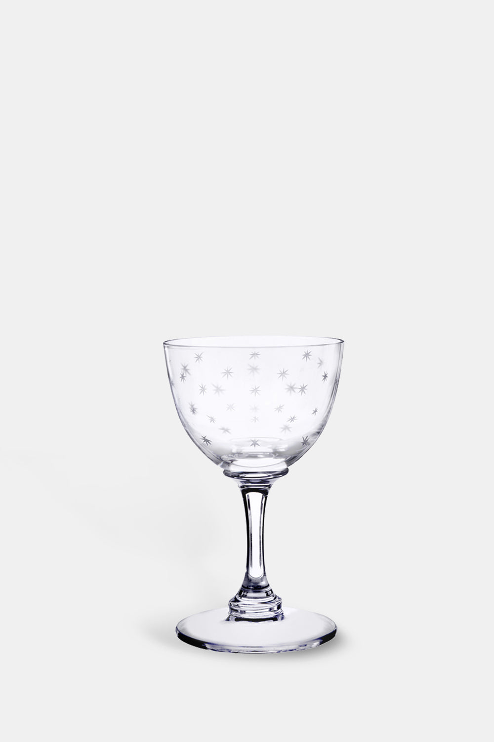 The Vintage List stars liqueur glass set with engraved star detailing.