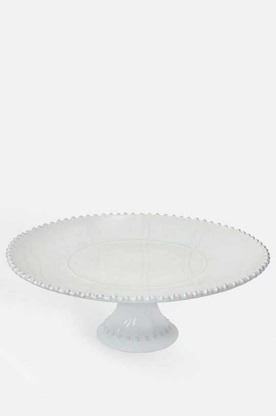 Pearl White Footed Plate 33cm