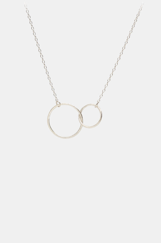 Double Plain Loop Silver Necklace