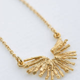 Nest Structure Crescent Necklace Gold Plate