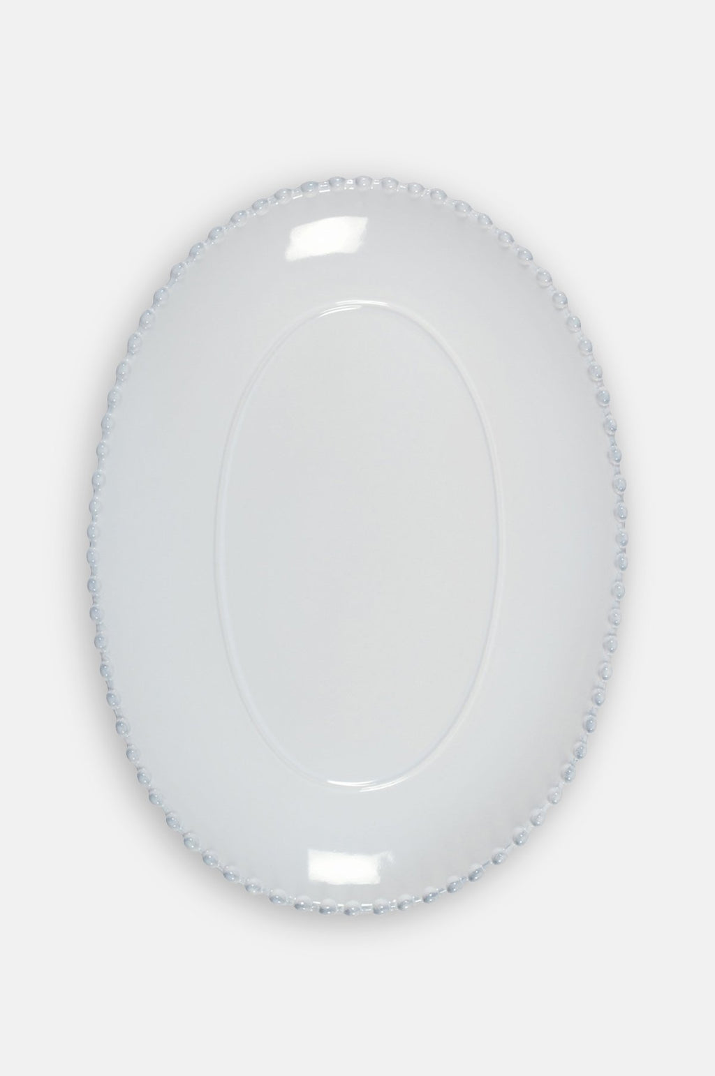 Costa Nova pearl white large oval platter with pearl edging.